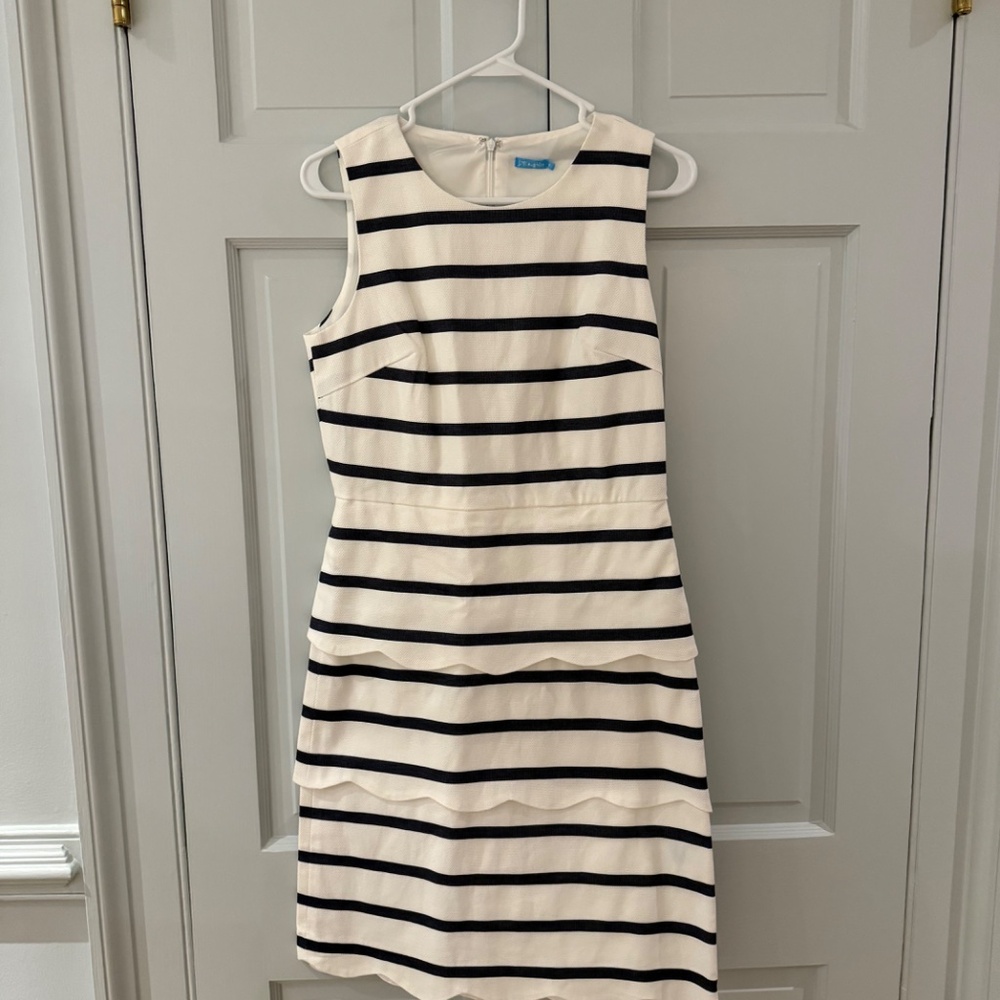 NWT J McLaughlin white and blue dress size 4